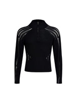 Hollow-Out Slim Fit Zip-Up Sweater 5