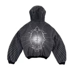 Hooded Canvas Jacket with Mirror Embroidery 1
