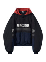 Hooded Colorblock Embroidered Zip Jacket 1