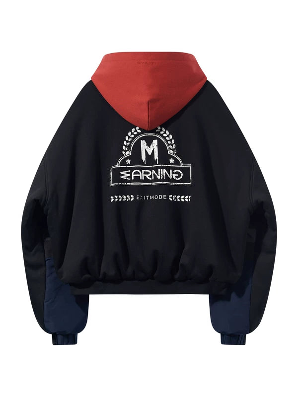 Hooded Colorblock Embroidered Zip Jacket 2