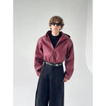 Hooded Cropped Leather Zip Jacket 5