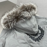 Hooded Down Bomber Jacket with Fur Collar 5