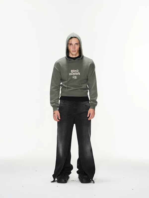 Hooded Logo Knit Pullover Sweater 2