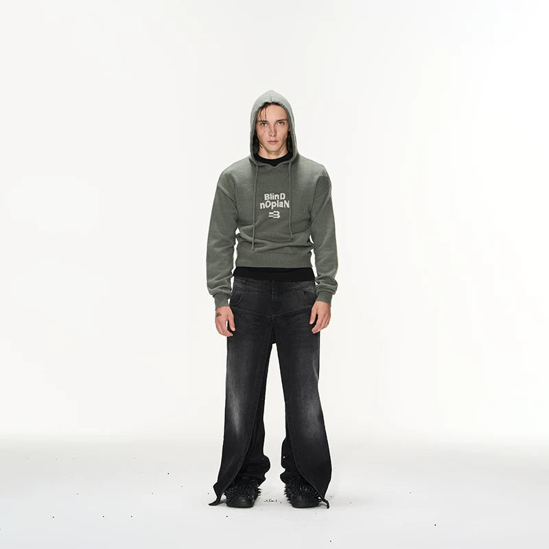 5076256672106,5076256672107,5076256672108,5076256672109, Hooded Logo Knit Pullover Sweater