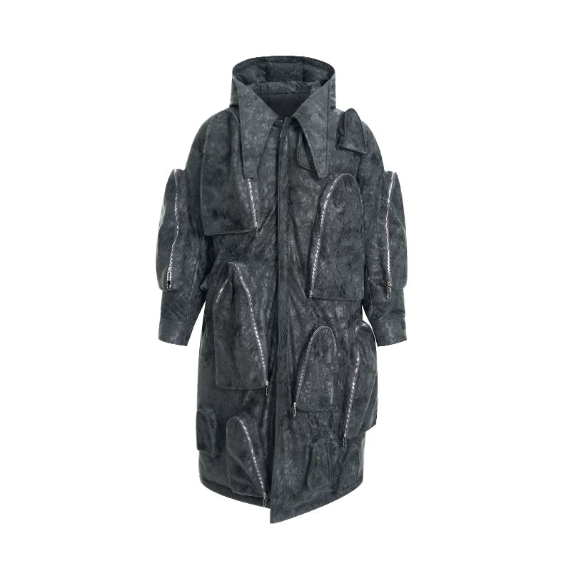 5654242216233,5654242216234,5654242216235, Hooded Multi-Pocket Winter Coat