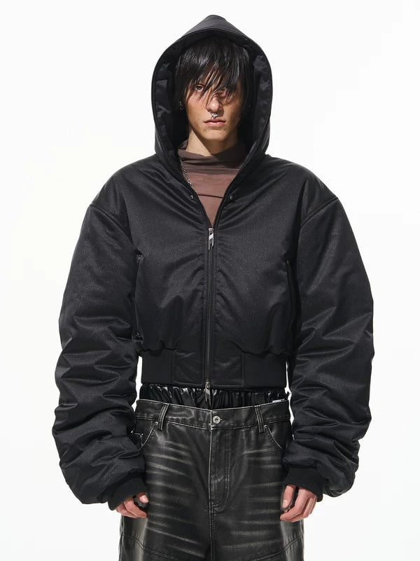 Hooded Puffer Jacket with High Neck Zip 2