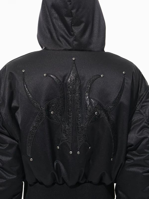 Hooded Puffer Jacket with High Neck Zip 4