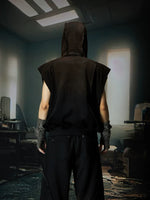 Hooded Zipper Vest and Wide-Leg Pants Set 2