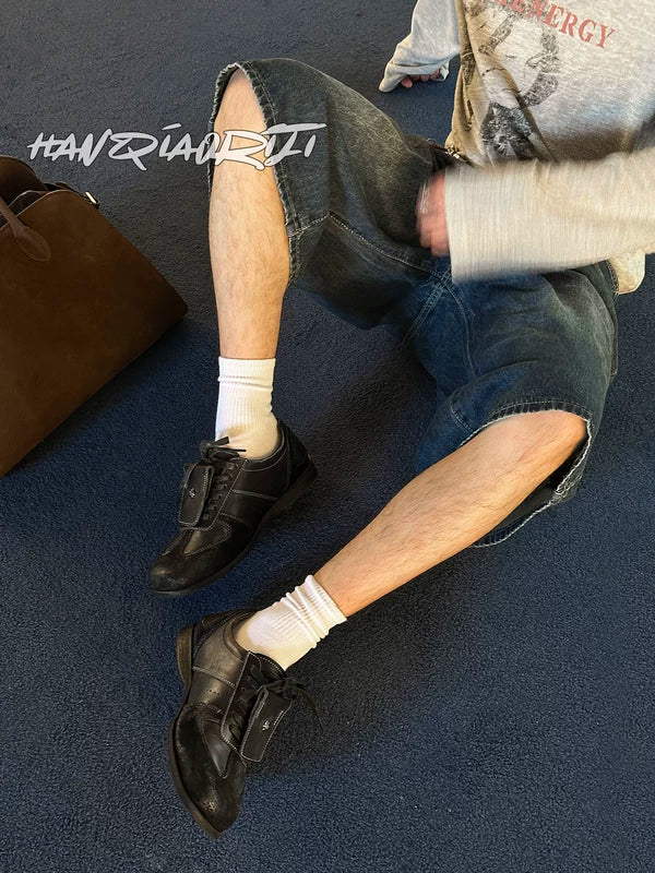Horse Leather Flip-Top German Training Shoes 5
