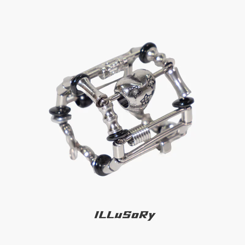 5936200695035, Industrial Style Metal Cage Ring