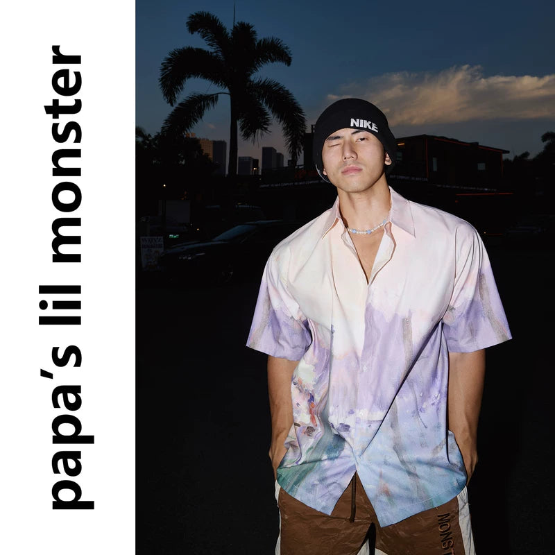 6098800717122,6098800717123,6098800717124,6098800717125, Ink Art Short Sleeve Button-Down Shirt