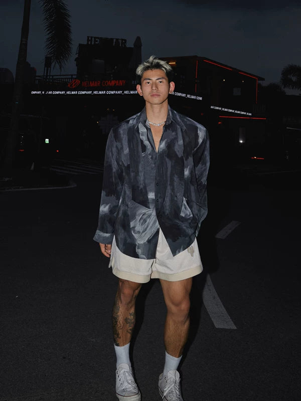 Ink Wash Dye Ribbon Long-Sleeve Shirt 2