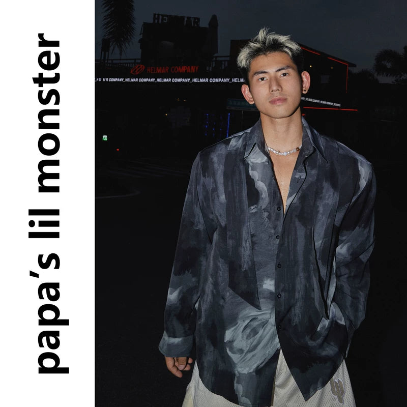 5898412512712,5898412512713,5898412512714, Ink Wash Dye Ribbon Long-Sleeve Shirt