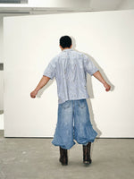 Irregular Cut Frayed Hem Denim Pants 4