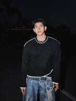 Irregular Hem Crew Neck Knit Sweater 4