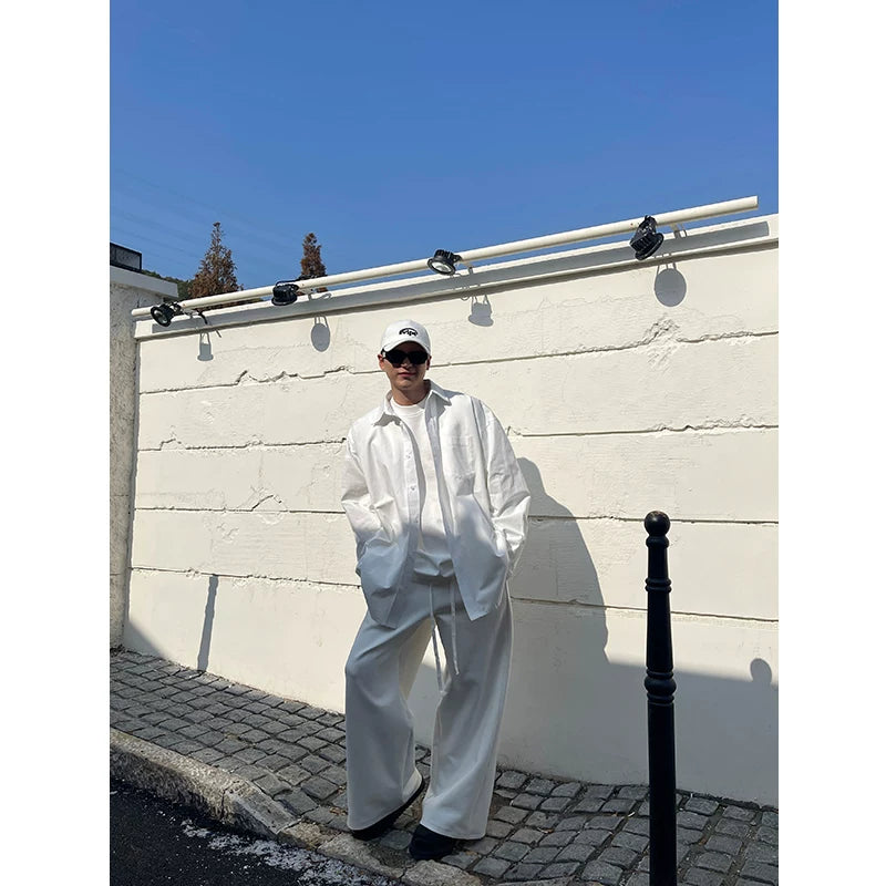 Oversized Minimalist Cotton-Feel Button-Up Shirt 3
