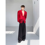 Sequined Velvet Lapel Suit Jacket 3