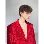 Sequined Velvet Lapel Suit Jacket 5