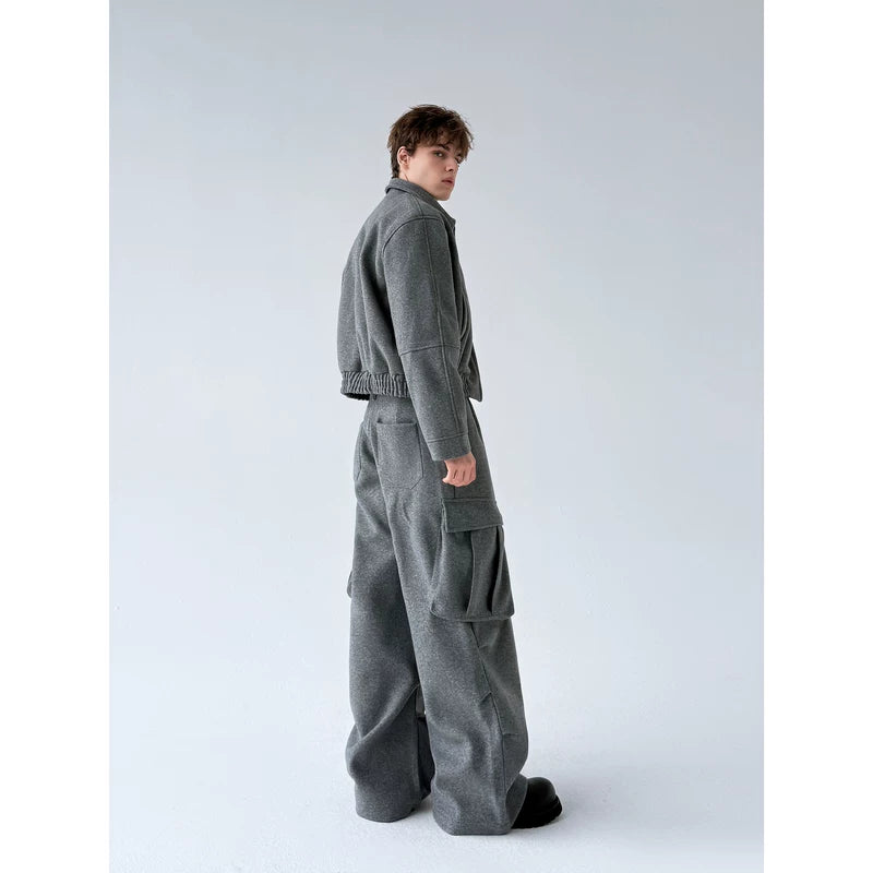 Jacket and Wide-Leg Cargo Pants Set 2