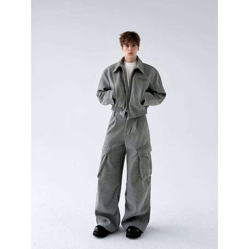 Jacket and Wide-Leg Cargo Pants Set 4