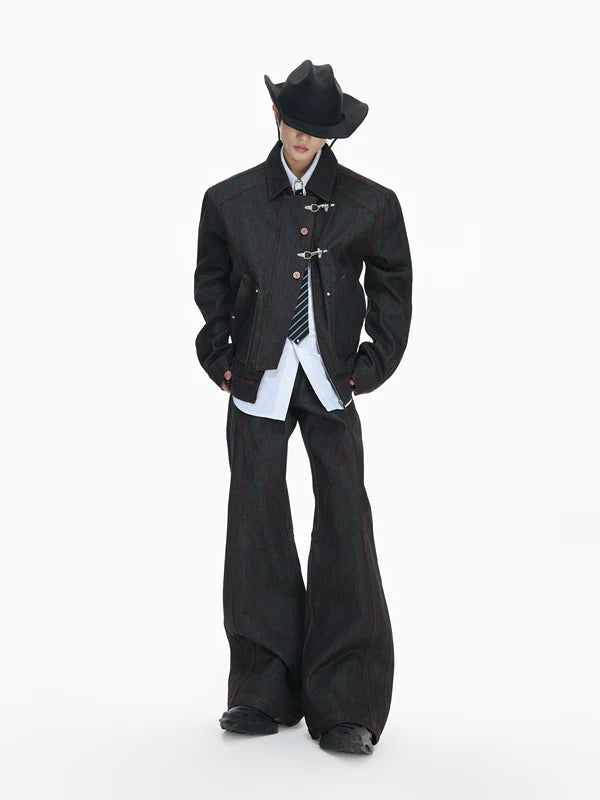 Japanese Raw Denim Airplane Buckle Jacket 1