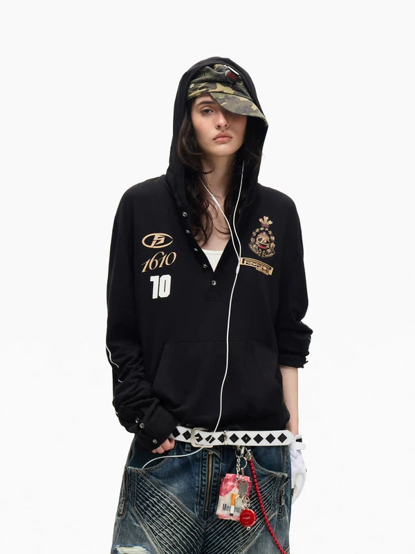 Jersey Number 10 Badge Hoodie Pullover 1