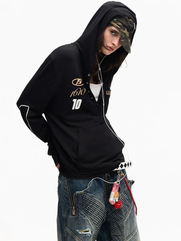 Jersey Number 10 Badge Hoodie Pullover 2
