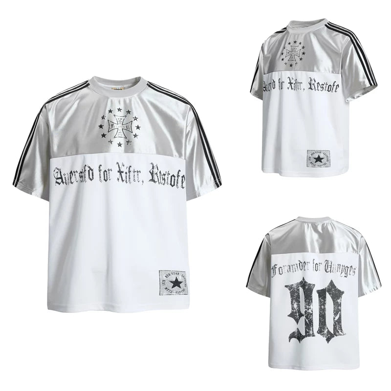 6230486450516,6230486450517,6230486450518,6230486450519, Jersey Streetwear Graphic Short-Sleeve Top