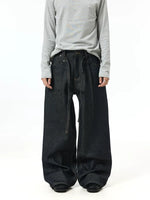 Kendo Wide-Leg Drawstring Denim Pants 1