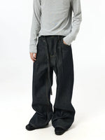 Kendo Wide-Leg Drawstring Denim Pants 4