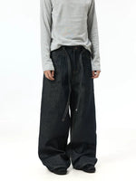 Kendo Wide-Leg Drawstring Denim Pants 5