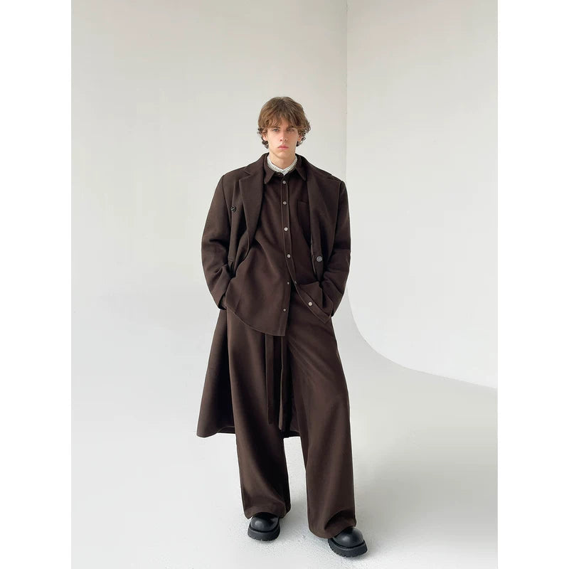 Knee-Length Wool Coat with Fur Belt 5