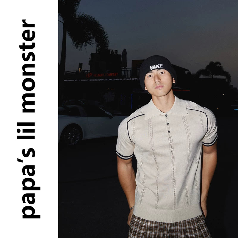 6208380559607,6208380559608,6208380559609, Knitted Short Sleeve Polo Shirt