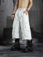 Lace-Up Cargo Capri Pants 4