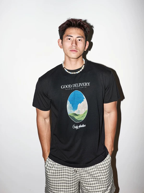 Landscape Print Short-Sleeve T-Shirt 3