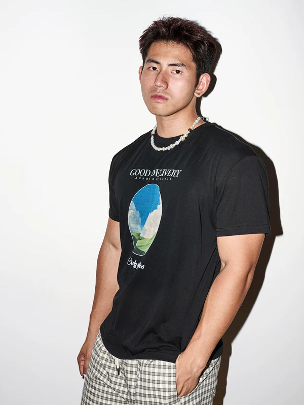 Landscape Print Short-Sleeve T-Shirt 4
