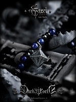 Lapis Lazuli Beaded Conical Pendant Necklace 3