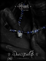 Lapis Lazuli Beaded Conical Pendant Necklace 5