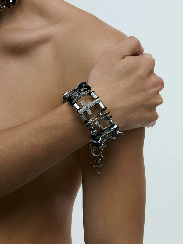 Layered Cross Chain Link Bracelet 2