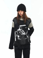 Layered Graphic Patchwork Long Sleeve T-Shirt 3