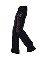 Leather Patchwork Flared Jeans Pants 5