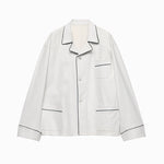 Leather Shirt Jacket with Contrast Piping 1