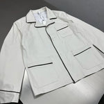 Leather Shirt Jacket with Contrast Piping 3
