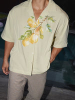 Lemon Print Cuban Collar Short-Sleeve Shirt 3