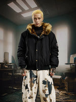 5941267113440,6106311695116,6106311695117,6106311695118, Leopard Faux Fur Hooded Padded Jacket