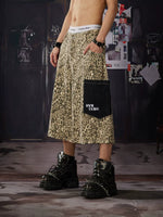 Leopard Patchwork Cargo Capri Pants 2