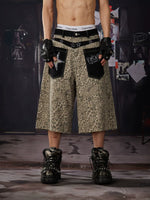 Leopard Patchwork Cargo Pants 1