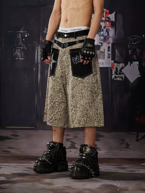 Leopard Patchwork Cargo Pants 3