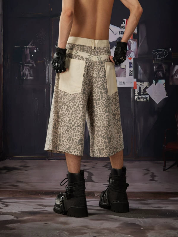 Leopard Patchwork Cargo Pants 4