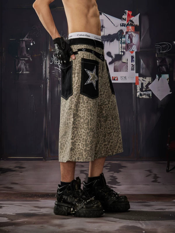 Leopard Patchwork Cargo Pants 5